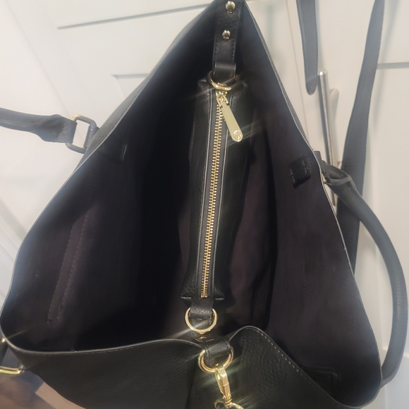 Like New Charming Charlie Black Shoulder Hand Bag Purse Boho Style Cute Shape - Picture 7 of 7